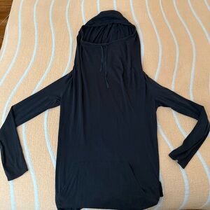 Helmut Lang Navy Blue Long Sleeve Hoodie Tee